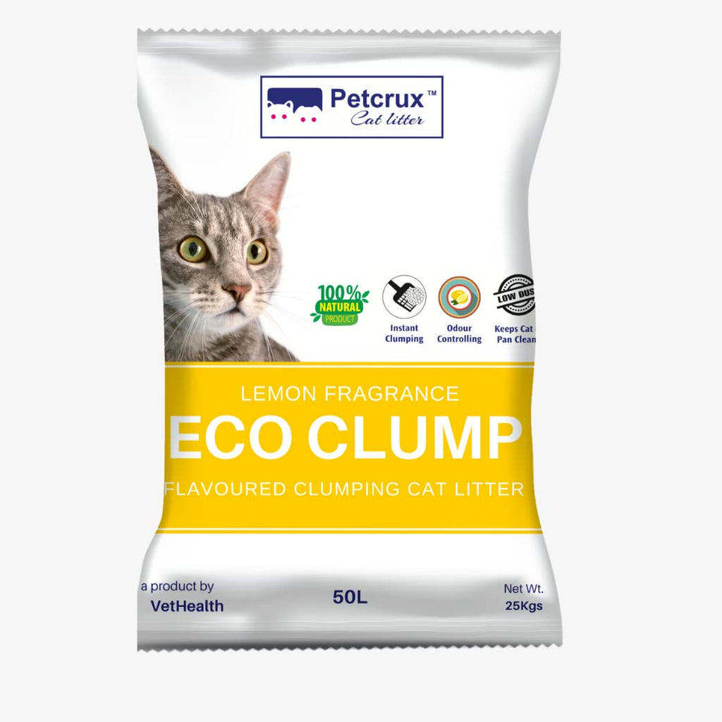PetCrux Eco Clump Cat Litter 5kg, 2 Packs of 5kg, Lavender & Lemon Scented, 100% Natural Bentonite Clay, 99% Dust-Free, Low-Tracking, Rapid Clumping & Odour Lock, for All Breeds