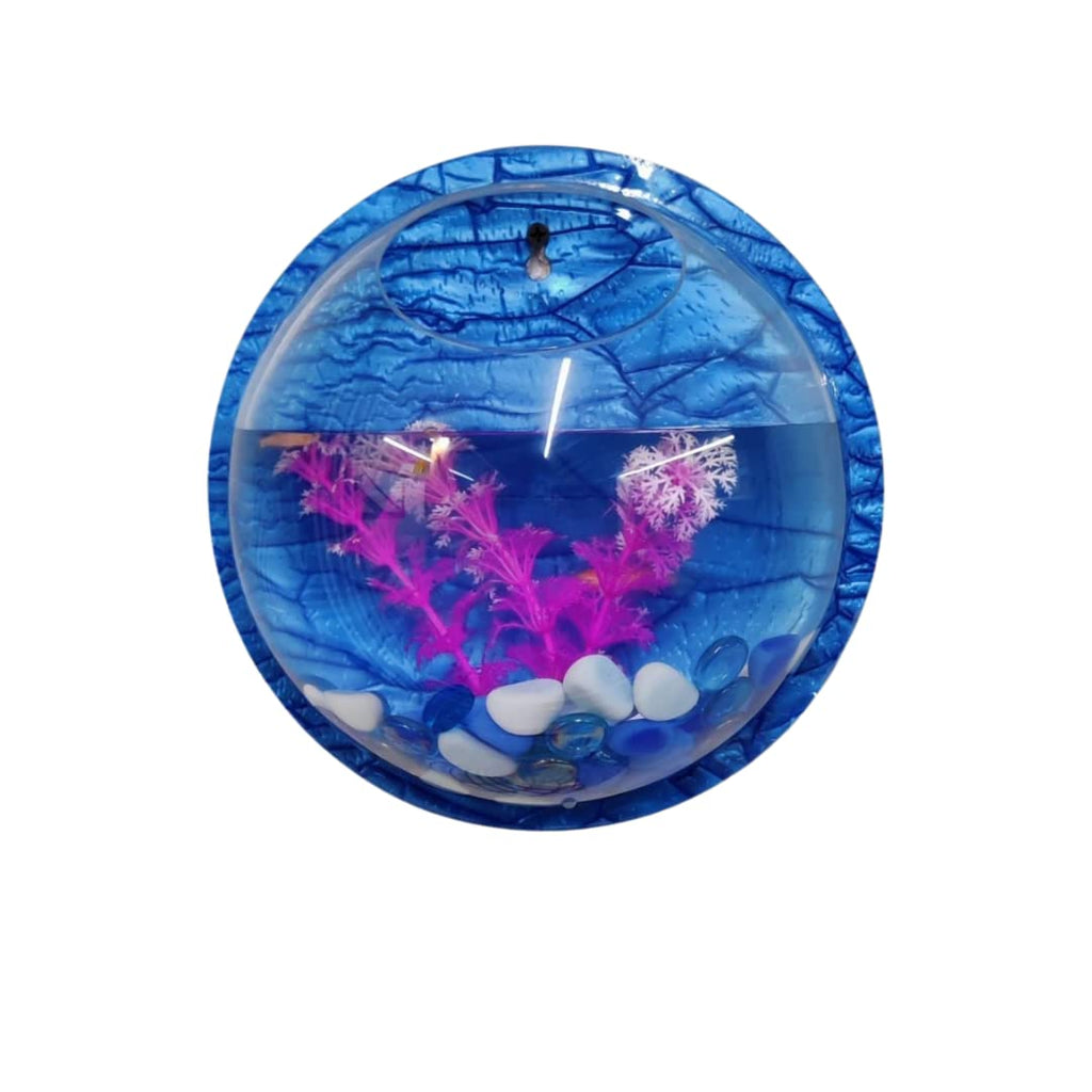 PetCrux Premium Acrylic Wall Mounted Aquarium Fish Bowl/Wall Planter for Home Decor (15 inches, Aqua Green)