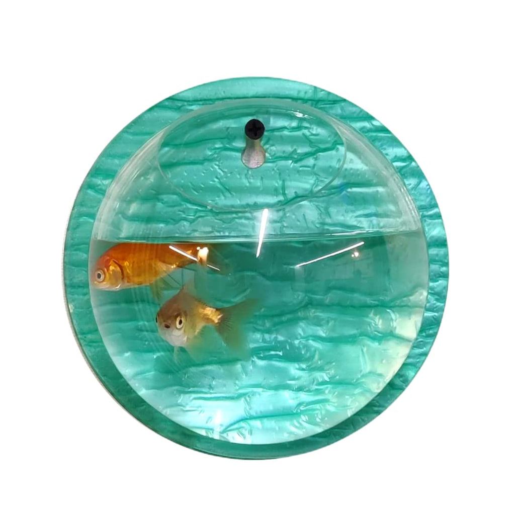 PetCrux Premium Acrylic Wall Mounted Aquarium Fish Bowl/Wall Planter for Home Decor (15 inches, Aqua Green)