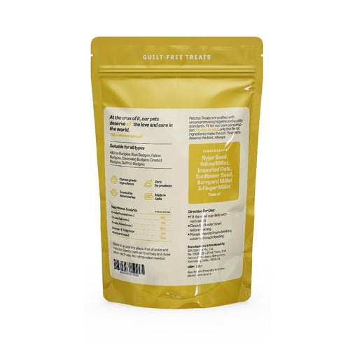 Petcrux Bird Food – Blend of 6 Grains & Mixed Seeds – Clean, Additive-Free Bird Feed with Nyjer, Millet, Oats, Sunflower – 100% Natural & Healthy Mix for All Birds (1000 g)