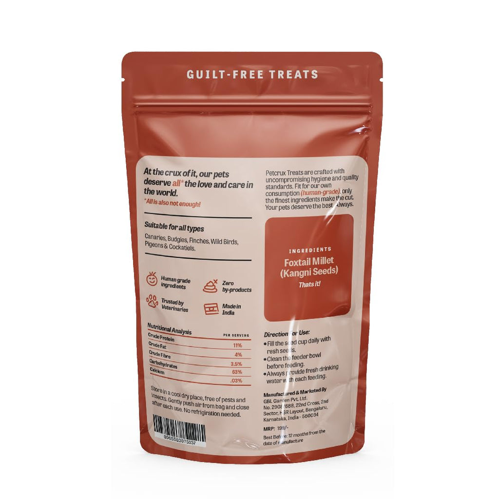 Petcrux Bird Food Foxtail Millets, 0.5kg