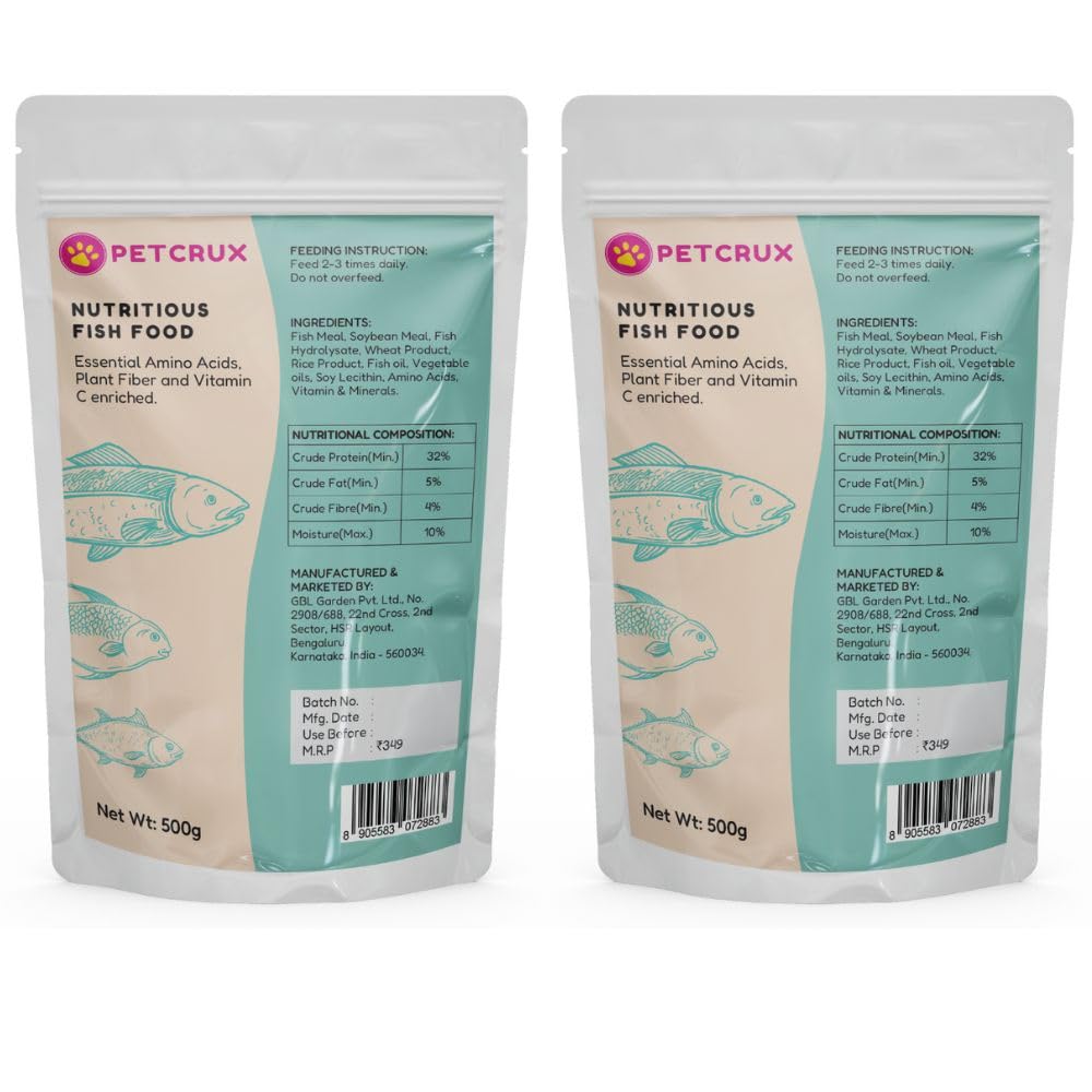 Petcrux Mini Pellet Fish Food for Complete Nutrition, 500g