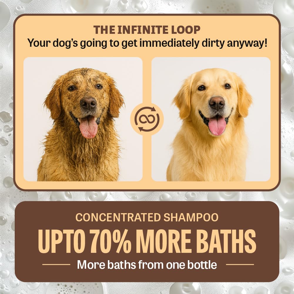 Petcrux Oatmeal Dog Shampoo 200ml – Sulphate & Paraben Free - Oatmeal with Goodness of Coconut & Lime - for Golden Retrievers, Labradors, Shih Tzu, German Shepherds