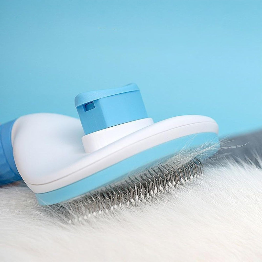 Petcrux Self Cleaning Slicker Brush, Pet Grooming Shedding Brush for Dogs and Cats - Easy to Remove Loose Undercoat, Pet Massaging Tool Suitable for Pets with Long or Short Hair