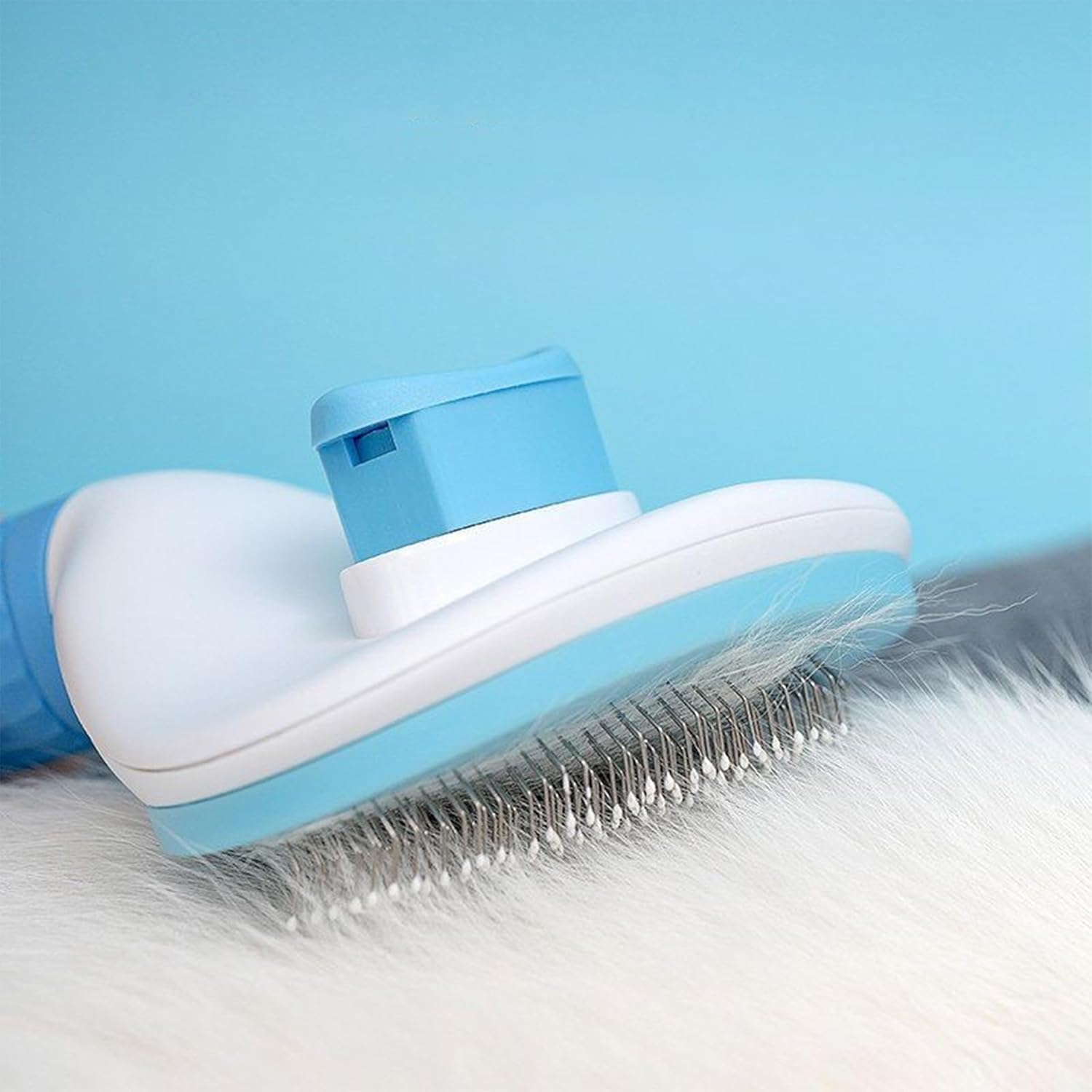 Petcrux Self Cleaning Slicker Brush, Pet Grooming Shedding Brush for Dogs and Cats - Easy to Remove Loose Undercoat, Pet Massaging Tool Suitable for Pets with Long or Short Hair