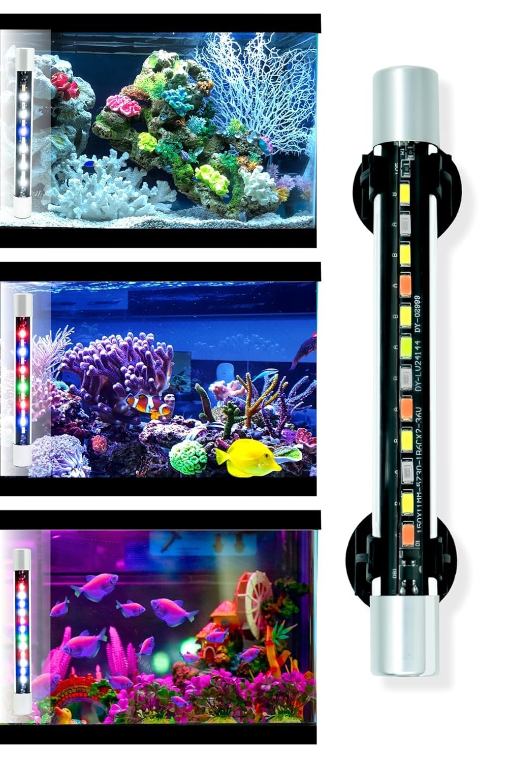 Petcrux SOBO Multicolor Glass Aquarium Fluorescent Light, 6 inch