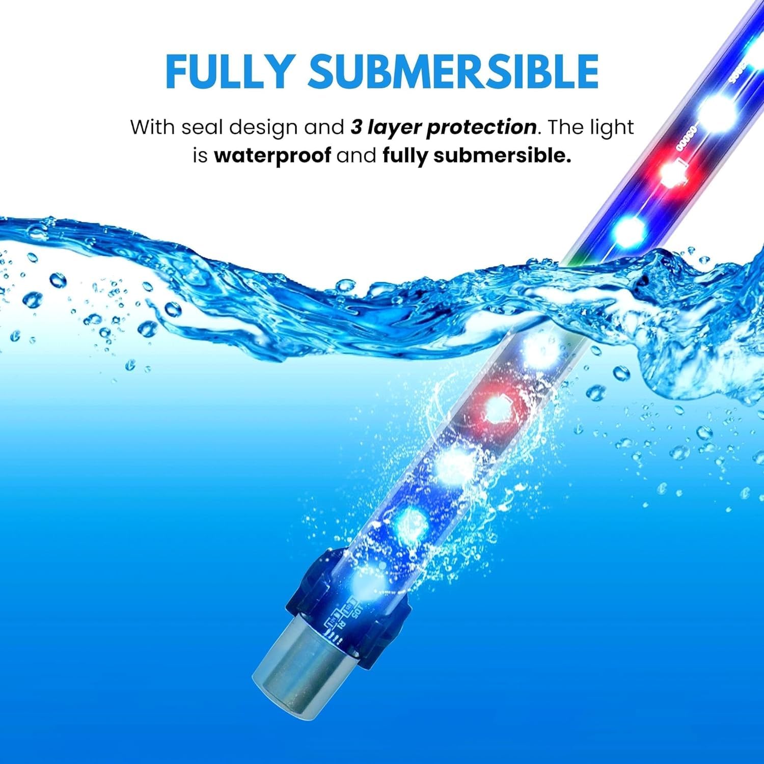 Petcrux SOBO Multicolor Glass Aquarium Fluorescent Light, 6 inch