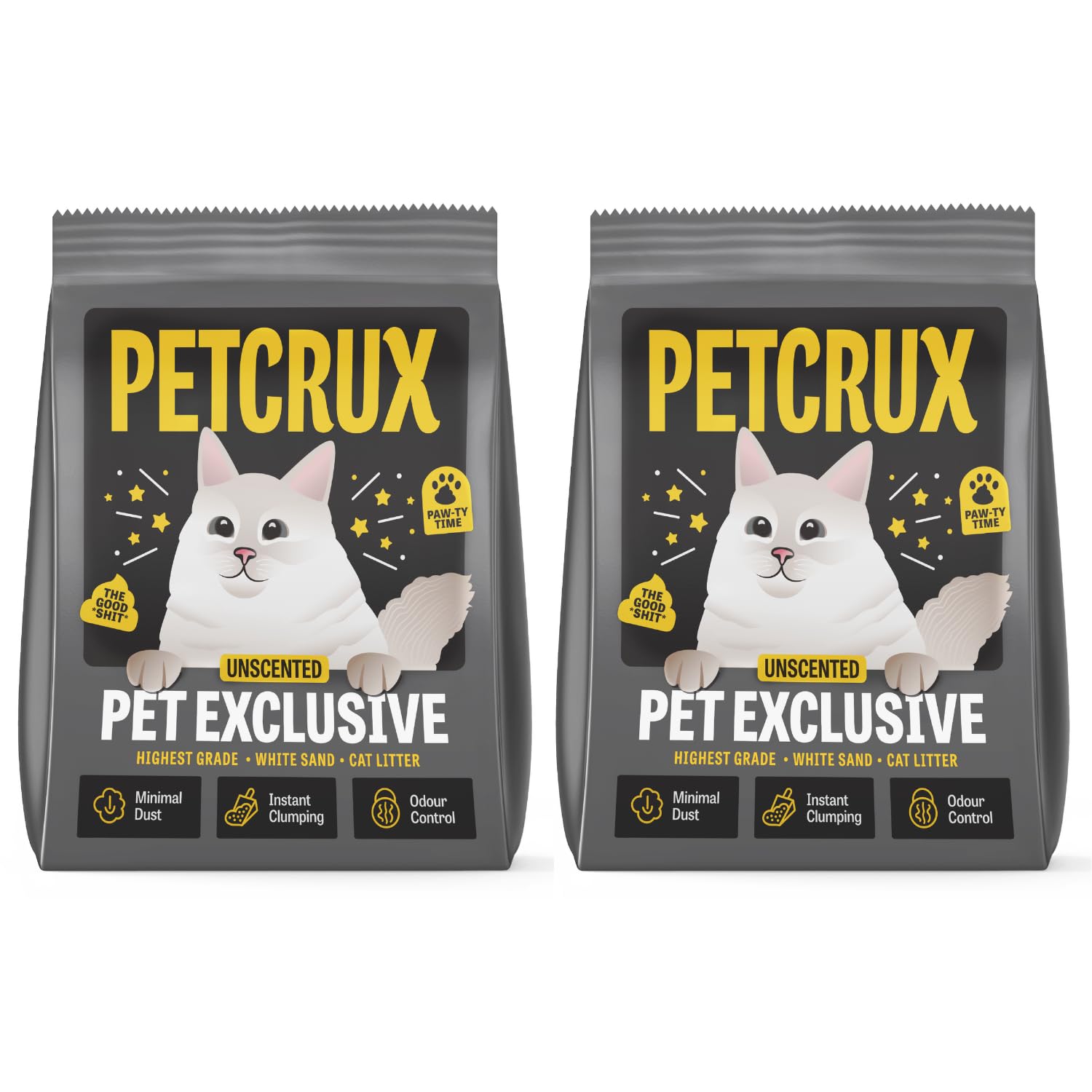 PetCrux Pet Exclusive White Sand Unscented Cat Litter | Made with The Highest Grade White Sand | Superior Odour Control | 99.9% Dust Free Scoopable (for Multiple Cats), 5kg