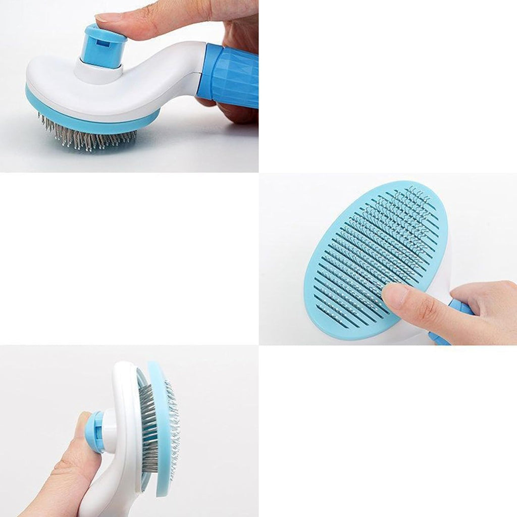 Petcrux Self Cleaning Slicker Brush, Pet Grooming Shedding Brush for Dogs and Cats - Easy to Remove Loose Undercoat, Pet Massaging Tool Suitable for Pets with Long or Short Hair