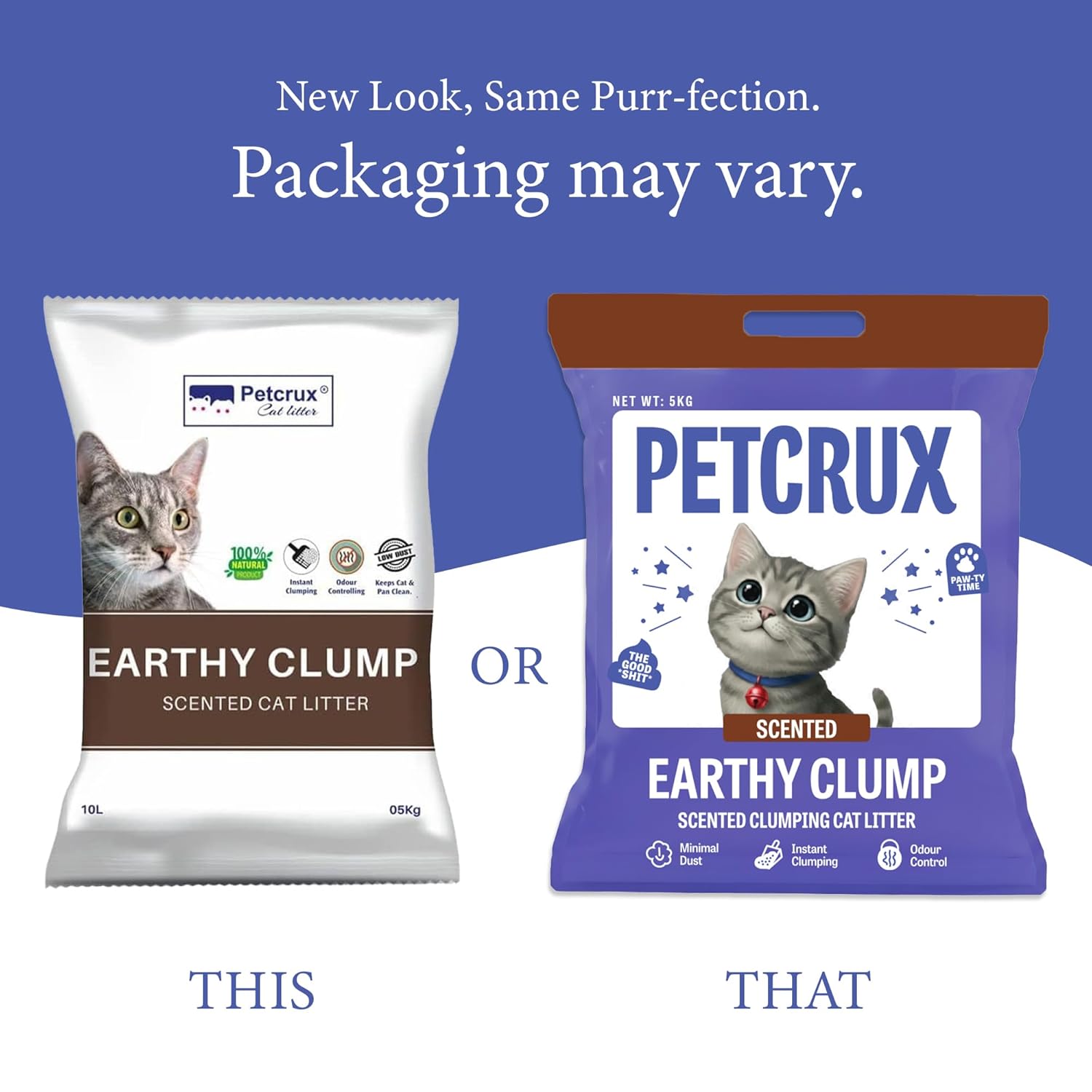 PetCrux Earthy Clump Cat Litter 20kg, 4 Packs of 5kg (Bulk Combo), Premium Natural Bentonite Clay, Lavender Scented, 99.9% Dust-Free, Super Clumping, for Multiple Cats