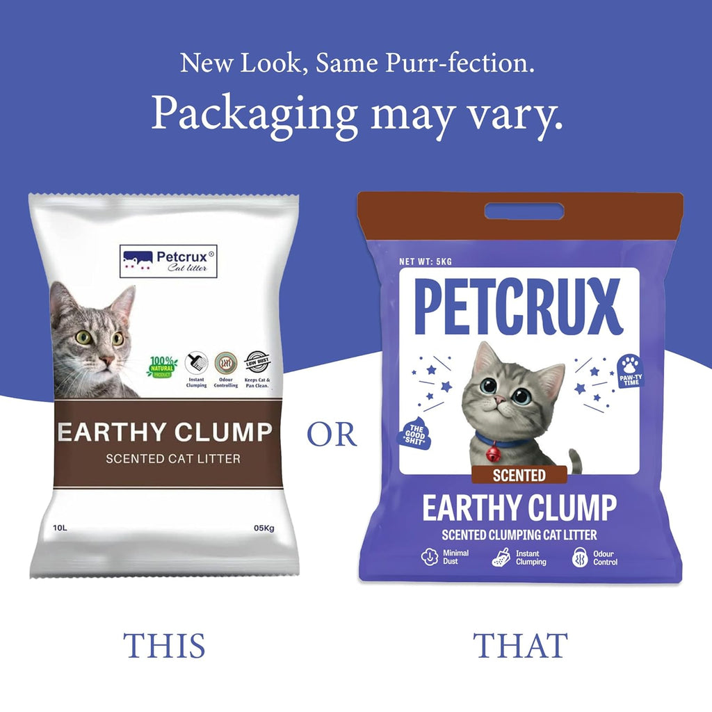 PetCrux Earthy Clump Cat Litter 20kg, Orange Scented, Premium Natural Bentonite Clay, 99.9% Dust-Free, Super Clumping & Odour Lock, Bulk Pack for Multi-Cat Homes & Breeders