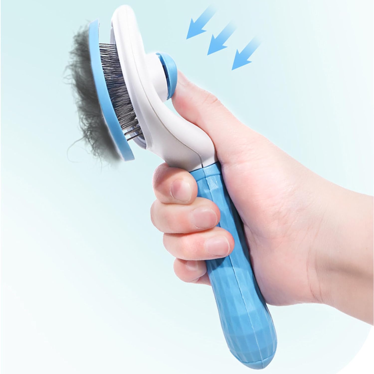 Petcrux Self Cleaning Slicker Brush, Pet Grooming Shedding Brush for Dogs and Cats - Easy to Remove Loose Undercoat, Pet Massaging Tool Suitable for Pets with Long or Short Hair