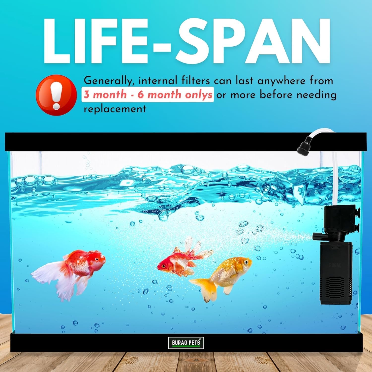Petcrux Venus Aquarium Filter, 3 in 1 High Power 15 Watt Oxygen Filter for Fish Tank