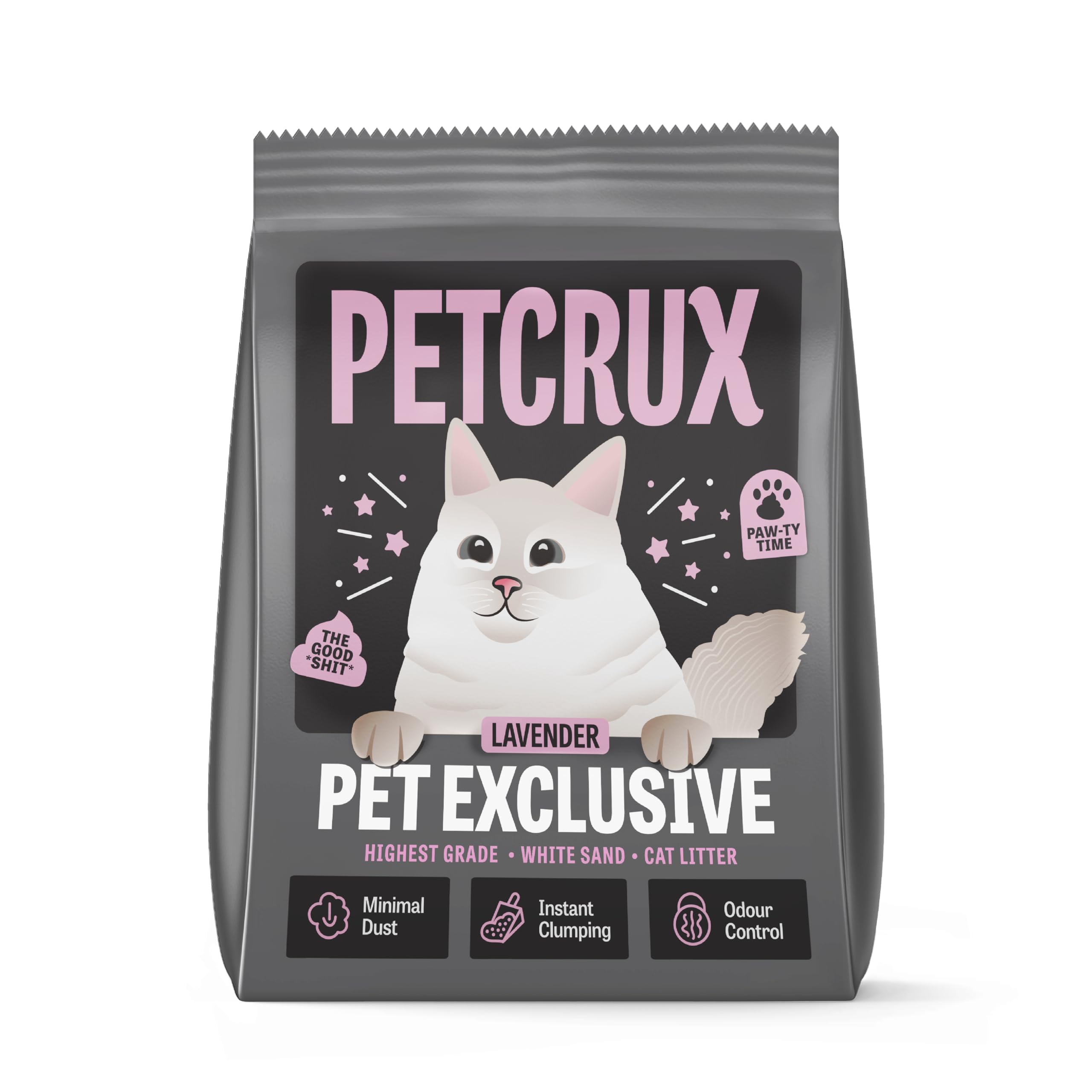 PetCrux Pet Exclusive White Sand Unscented Cat Litter | Made with The Highest Grade White Sand | Superior Odour Control | 99.9% Dust Free Scoopable (for Multiple Cats), 5kg