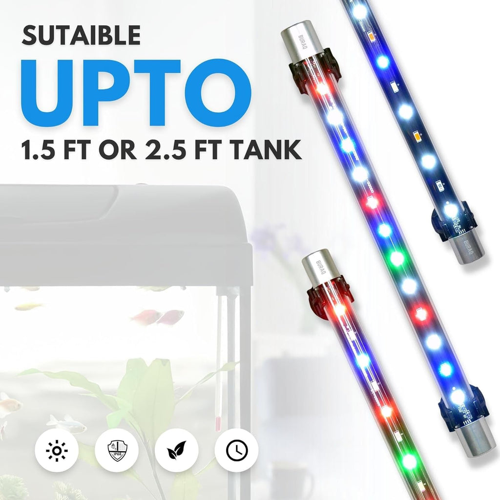 Petcrux SOBO Multicolor Glass Aquarium Fluorescent Light, 6 inch