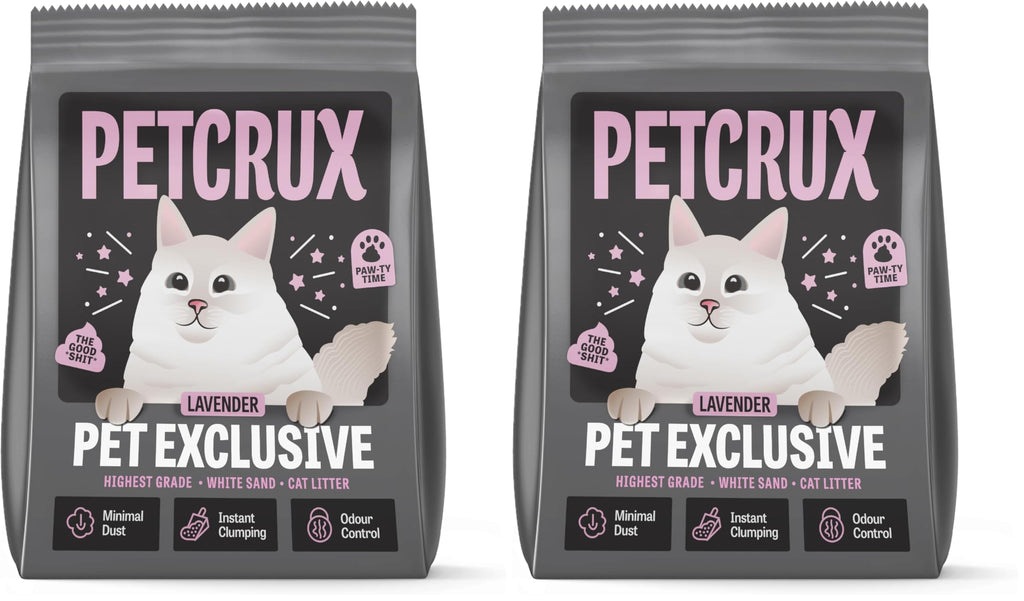 PetCrux Pet Exclusive White Sand Unscented Cat Litter | Made with The Highest Grade White Sand | Superior Odour Control | 99.9% Dust Free Scoopable (for Multiple Cats), 5kg