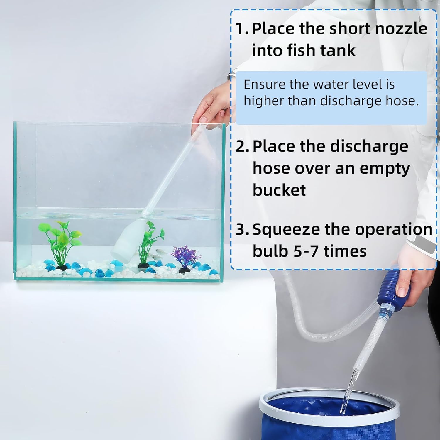 Petcrux Aquarium Water Changer Siphon Pump Without Valve 2 metres