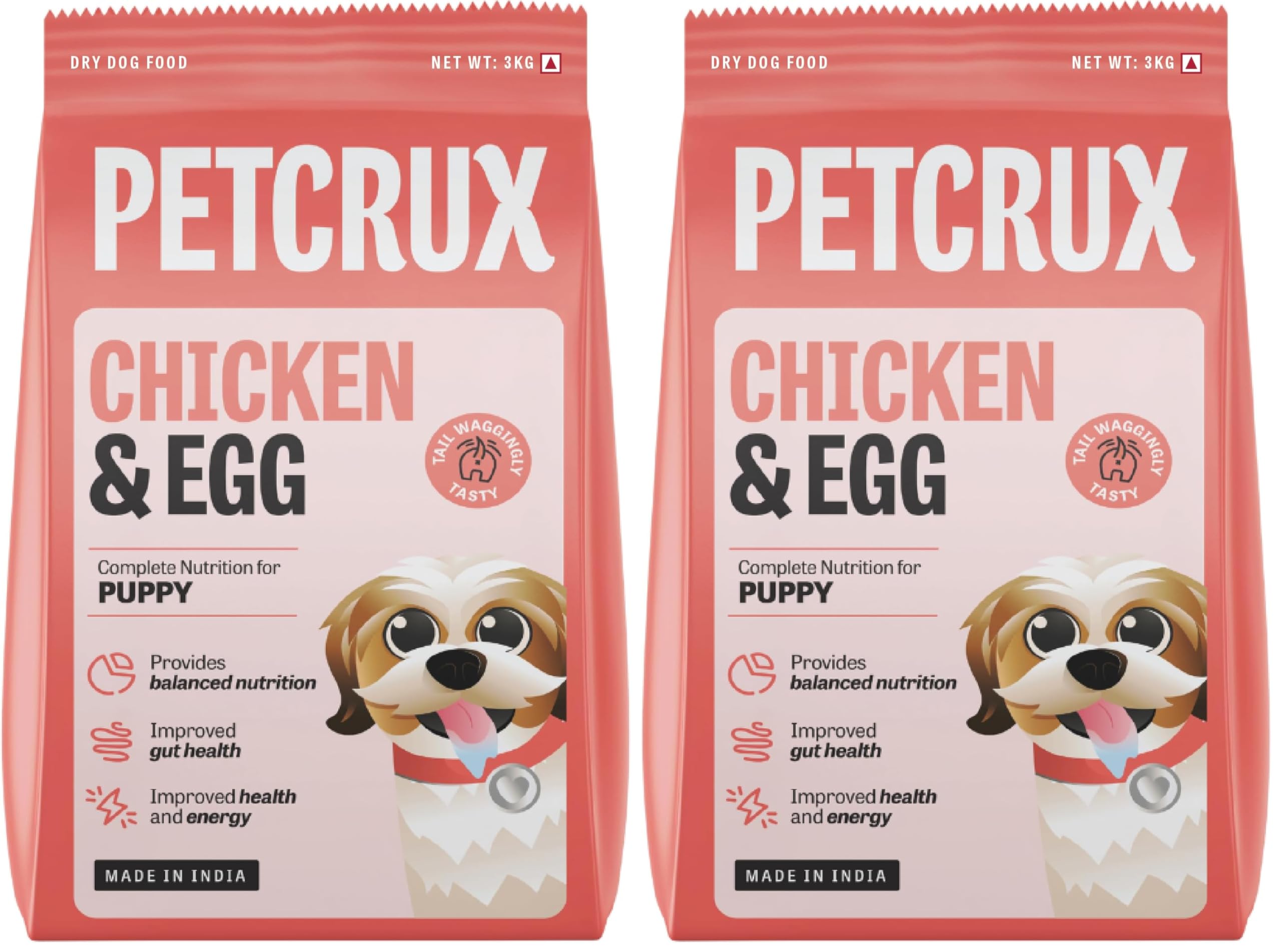 Petcrux Puppy Dry Food Chicken & Egg, Complete Nutrition for Puppy, 3Kg