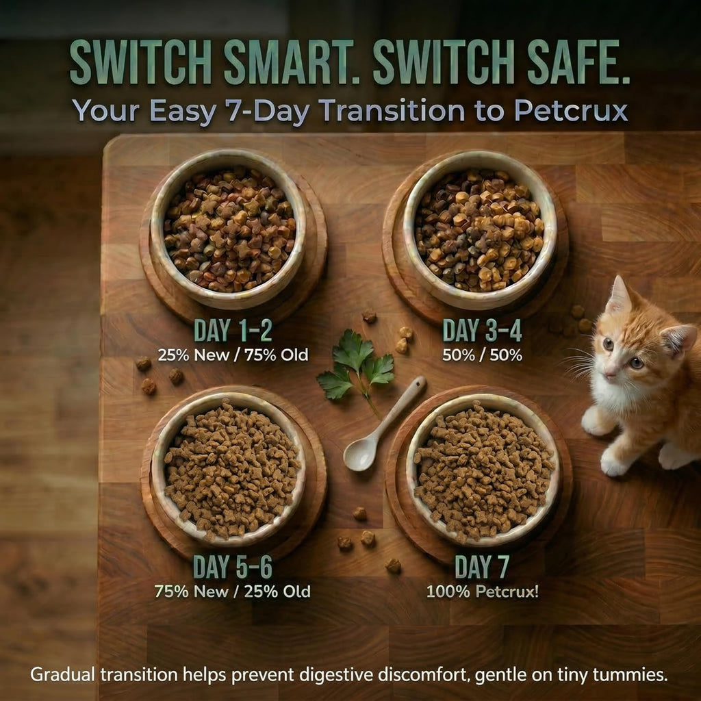 Petcrux Dry Kitten Cat Food, Ocean Fish Flavor, with Omega 3 & 6 and Taurine, Complete & Balanced Nutrition for Growing Kittens, 1 kg
