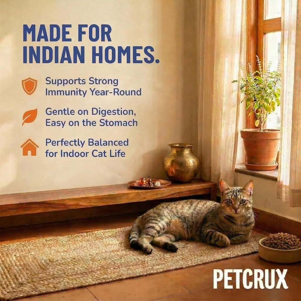 Petcrux Dry Adult Cat Food, Mackerel Fish Flavor, with Omega 3 & 6 and Taurine, Complete & Balanced Nutrition for Adult Cats, Trial Pack 50 g