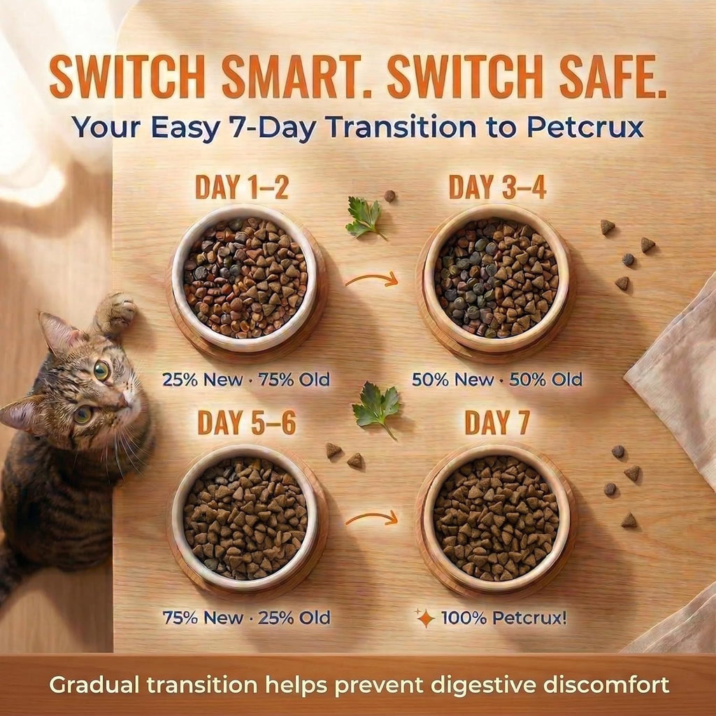 Petcrux Dry Adult Cat Food, Mackerel Fish Flavor, with Omega 3 & 6 and Taurine, Complete & Balanced Nutrition for Adult Cats, Trial Pack 50 g