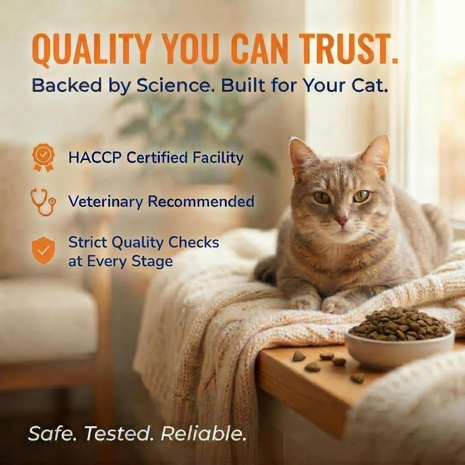 Petcrux Dry Adult Cat Food, Mackerel Fish Flavor, with Omega 3 & 6 and Taurine, Complete & Balanced Nutrition for Adult Cats, Trial Pack 50 g