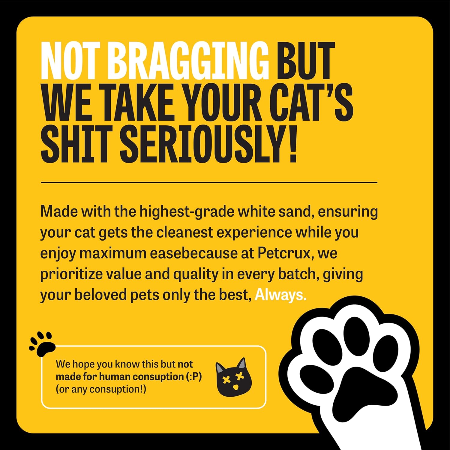 PetCrux Pet Exclusive White Sand Unscented Cat Litter | Made with The Highest Grade White Sand | Superior Odour Control | 99.9% Dust Free Scoopable (for Multiple Cats), 5kg