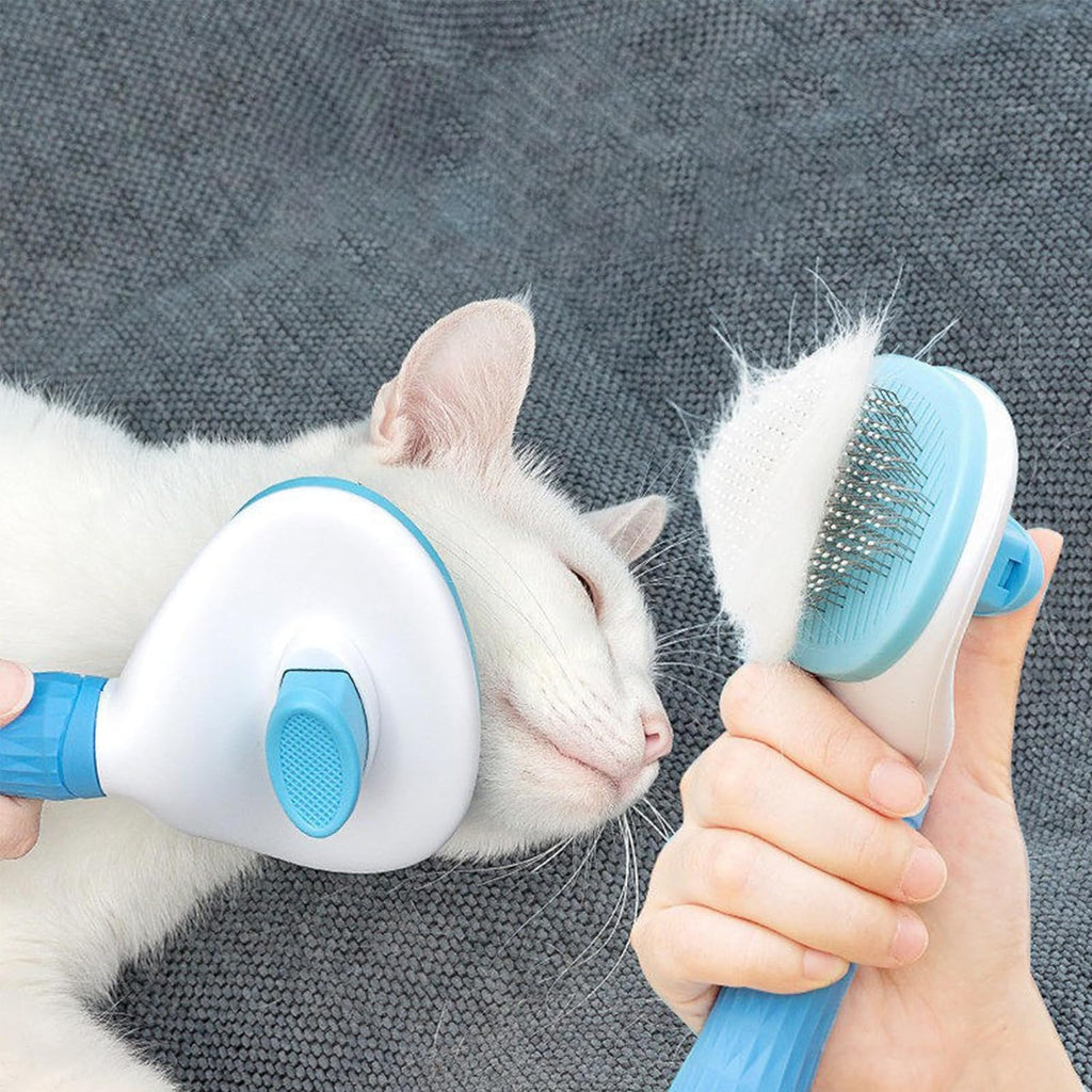 Petcrux Self Cleaning Slicker Brush, Pet Grooming Shedding Brush for Dogs and Cats - Easy to Remove Loose Undercoat, Pet Massaging Tool Suitable for Pets with Long or Short Hair